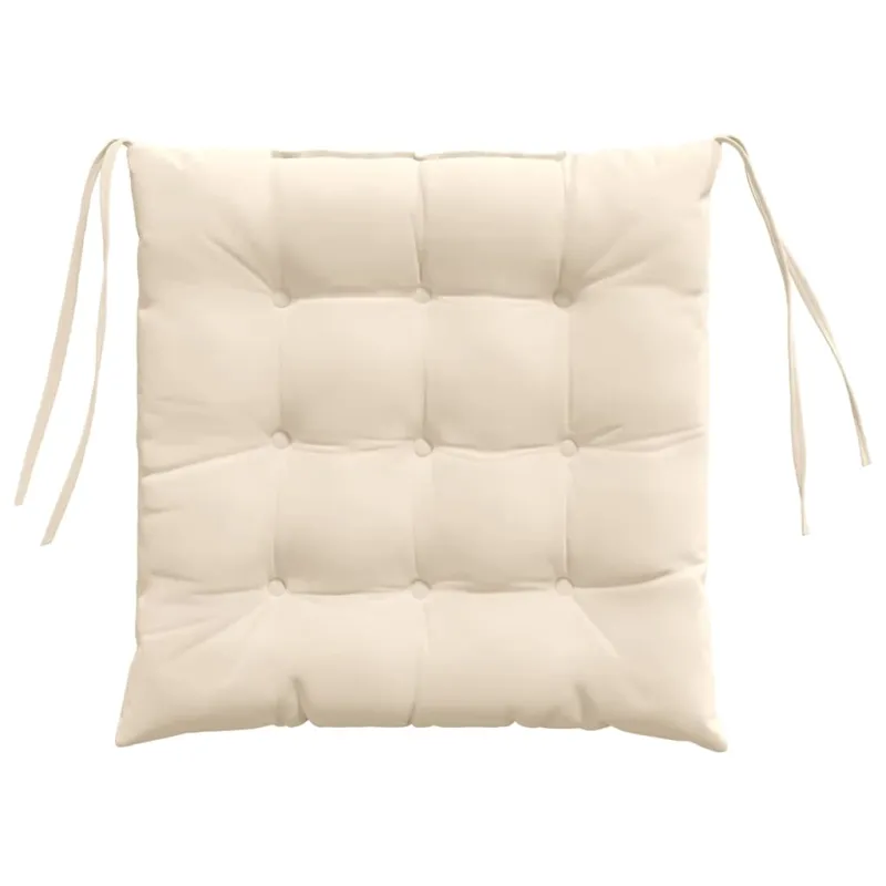 Sėdynių pagalvėlės 4 pcs Smėlio 40 x 40 x 6 cm Mikropluoštas