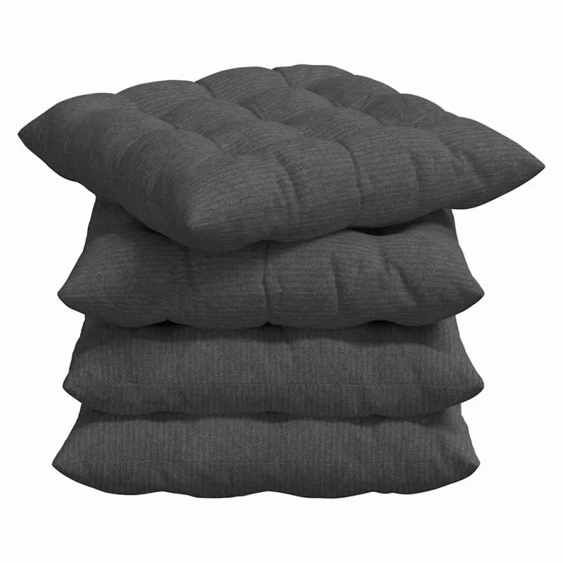 Sėdynių pagalvėlės 4 pcs Tamsiai pilka 40 x 40 x 6 cm