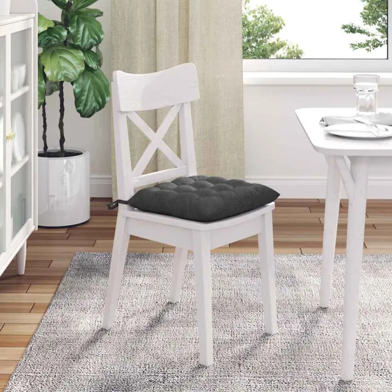 Sėdynių pagalvėlės 4 pcs Tamsiai pilka 40 x 40 x 6 cm
