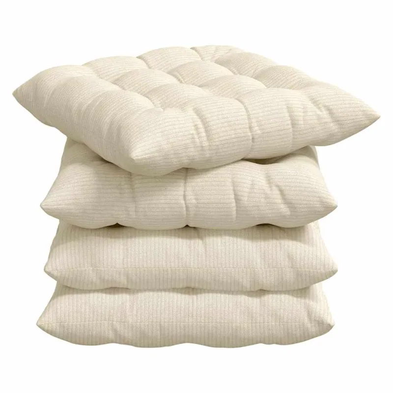 Sėdynių pagalvėlės 4 pcs Kreminė 40 x 40 x 6 cm