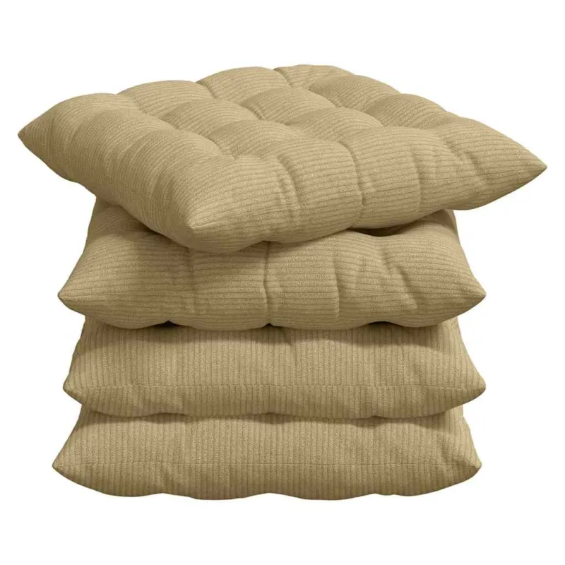 Sėdynių pagalvėlės 4 pcs Pilkai žalia 40 x 40 x 6 cm