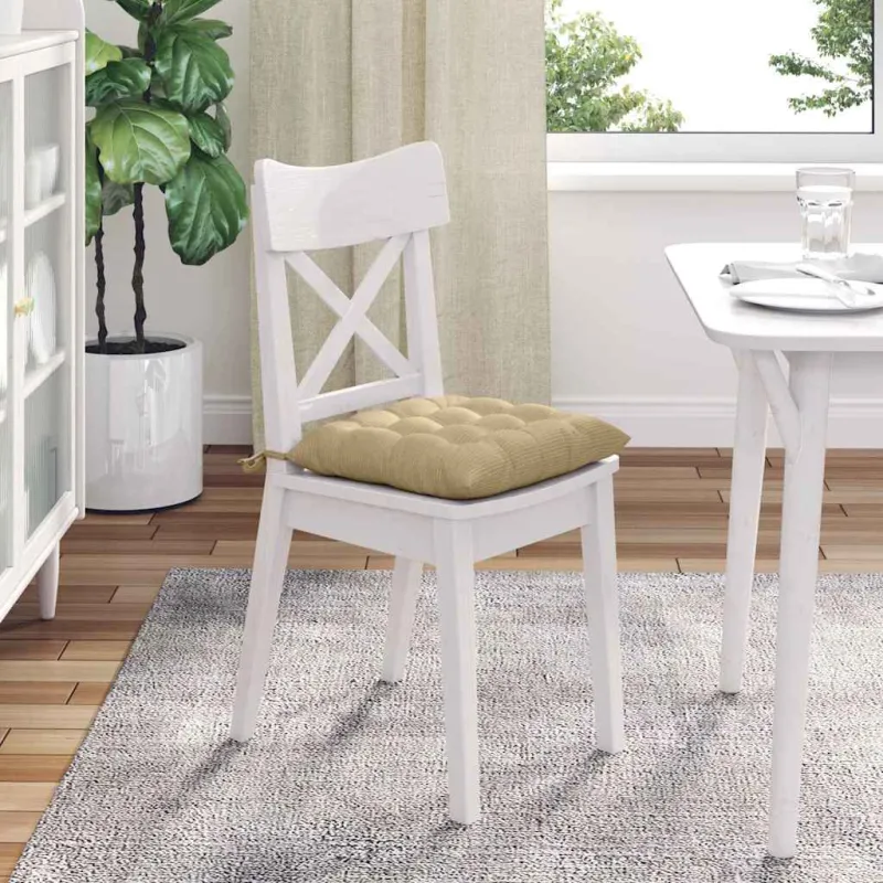 Sėdynių pagalvėlės 4 pcs Pilkai žalia 40 x 40 x 6 cm