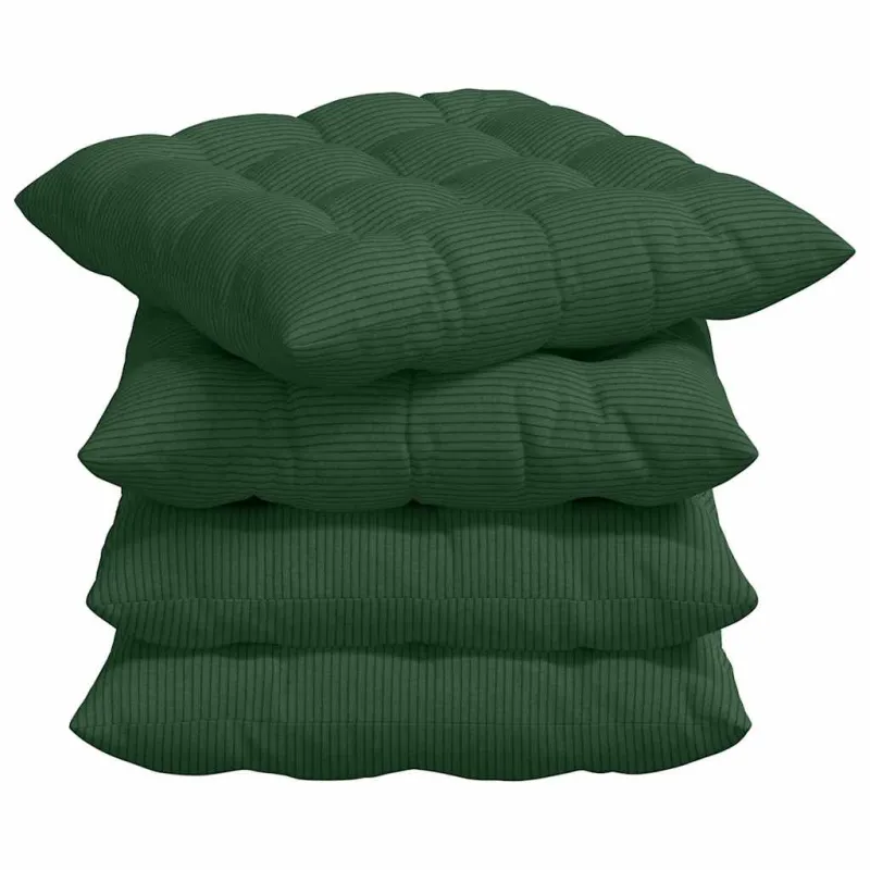 Sėdynių pagalvėlės 4 pcs Tamsiai žalia 40 x 40 x 6 cm
