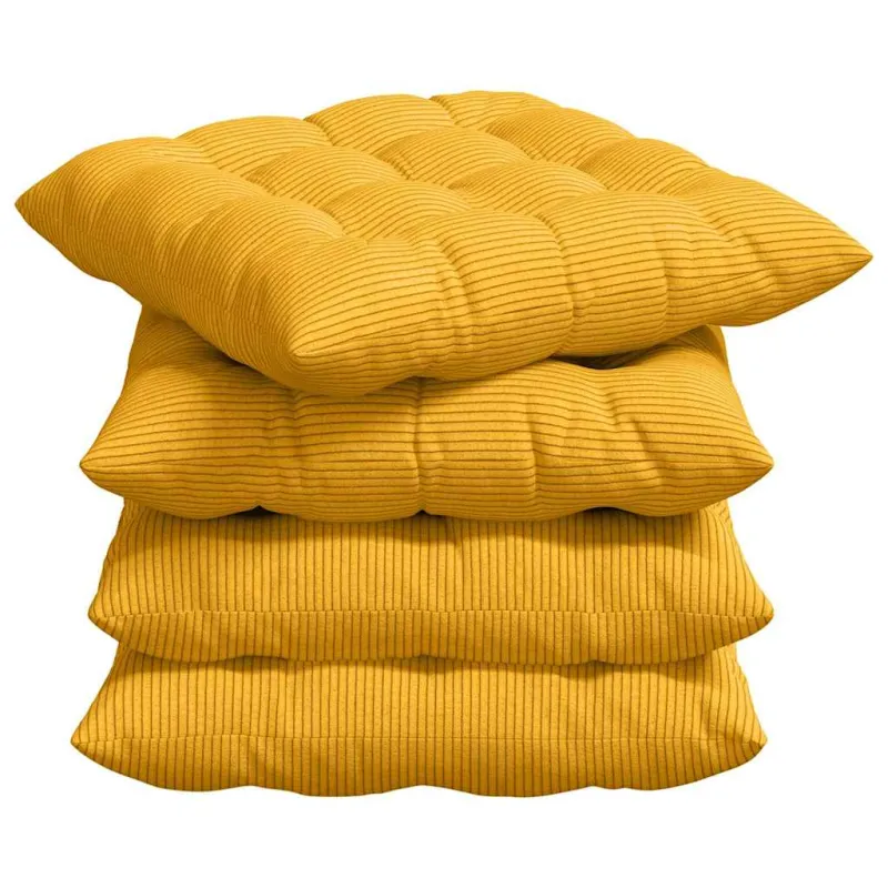 Sėdynių pagalvėlės 4 pcs Šviesi geltona 40 x 40 x 6 cm