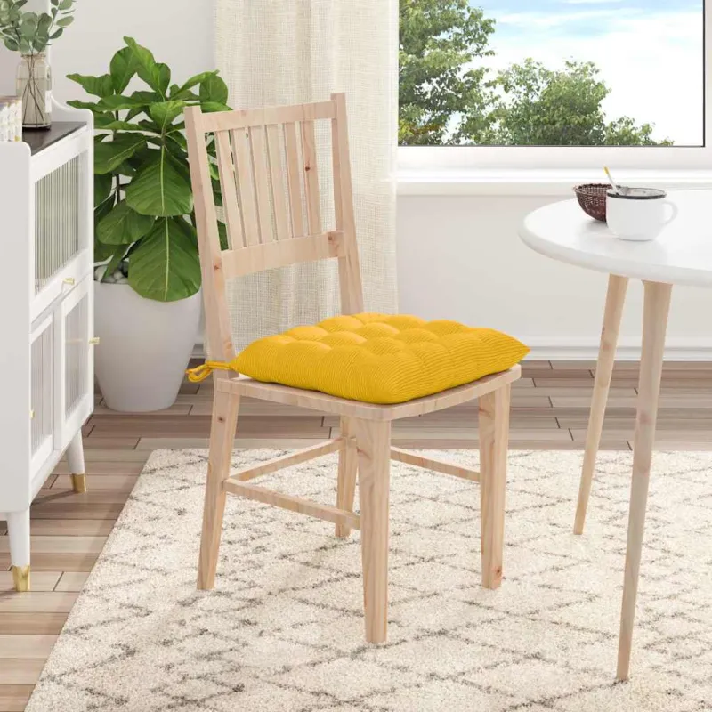 Sėdynių pagalvėlės 4 pcs Šviesi geltona 40 x 40 x 6 cm
