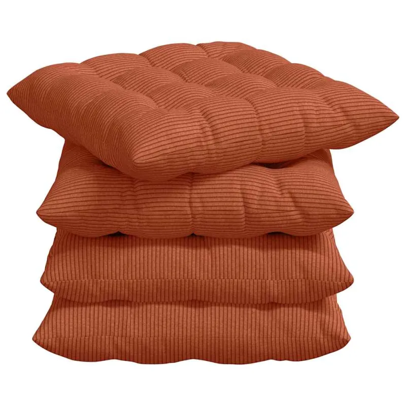 Sėdynių pagalvėlės 4 pcs Raudona oranžinė 40 x 40 x 6 cm