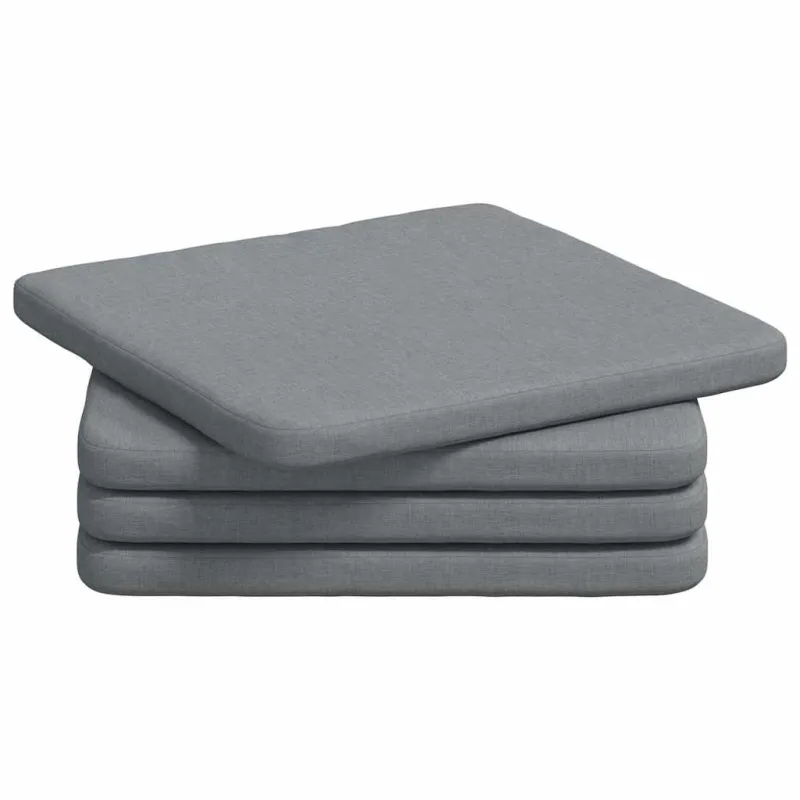 Sėdynių pagalvėlės 4 pcs Šviesiai pilka 40 x 40 x 3 cm audinys