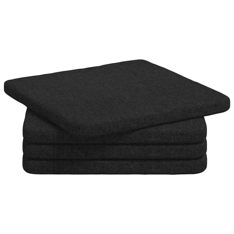 Sėdynių pagalvėlės 4 pcs Juoda 40 x 40 x 3 cm audinys