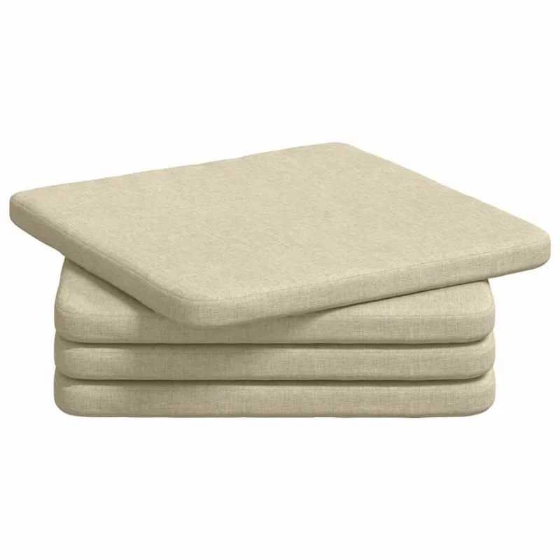 Sėdynių pagalvėlės 4 pcs Kreminė 40 x 40 x 3 cm audinys