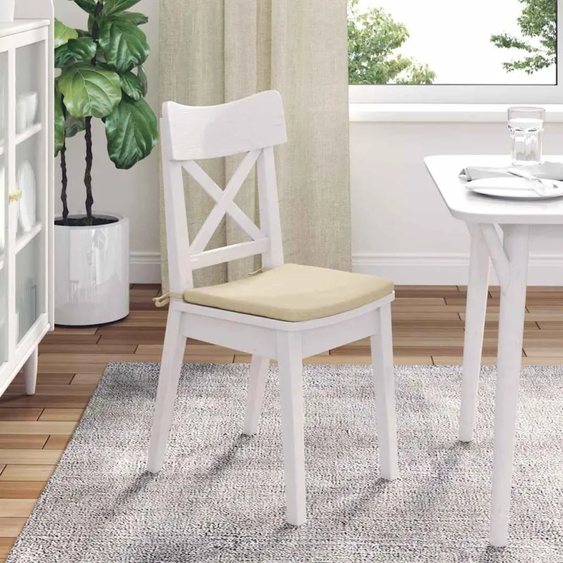 Sėdynių pagalvėlės 4 pcs Kreminė 40 x 40 x 3 cm audinys