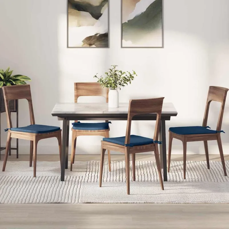 Sėdynių pagalvėlės 4 pcs Mėlyna 40 x 40 x 3 cm audinys