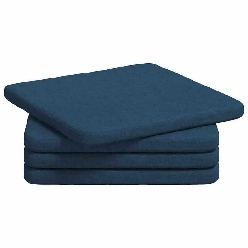 Sėdynių pagalvėlės 4 pcs Mėlyna 40 x 40 x 3 cm audinys