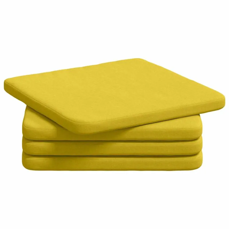 Sėdynių pagalvėlės 4 pcs Šviesi geltona 40 x 40 x 3 cm audinys