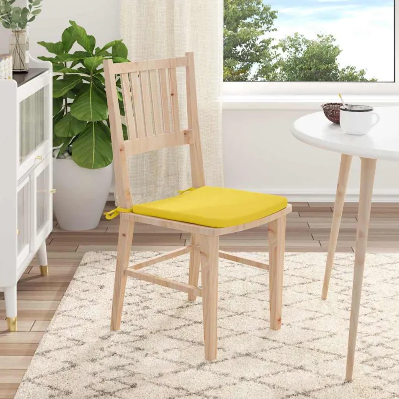 Sėdynių pagalvėlės 4 pcs Šviesi geltona 40 x 40 x 3 cm audinys