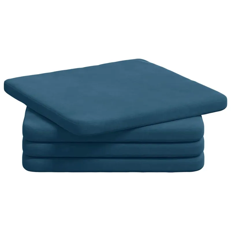 Sėdynių pagalvėlės 4 pcs Mėlyna 40 x 40 x 3 cm Aksomas