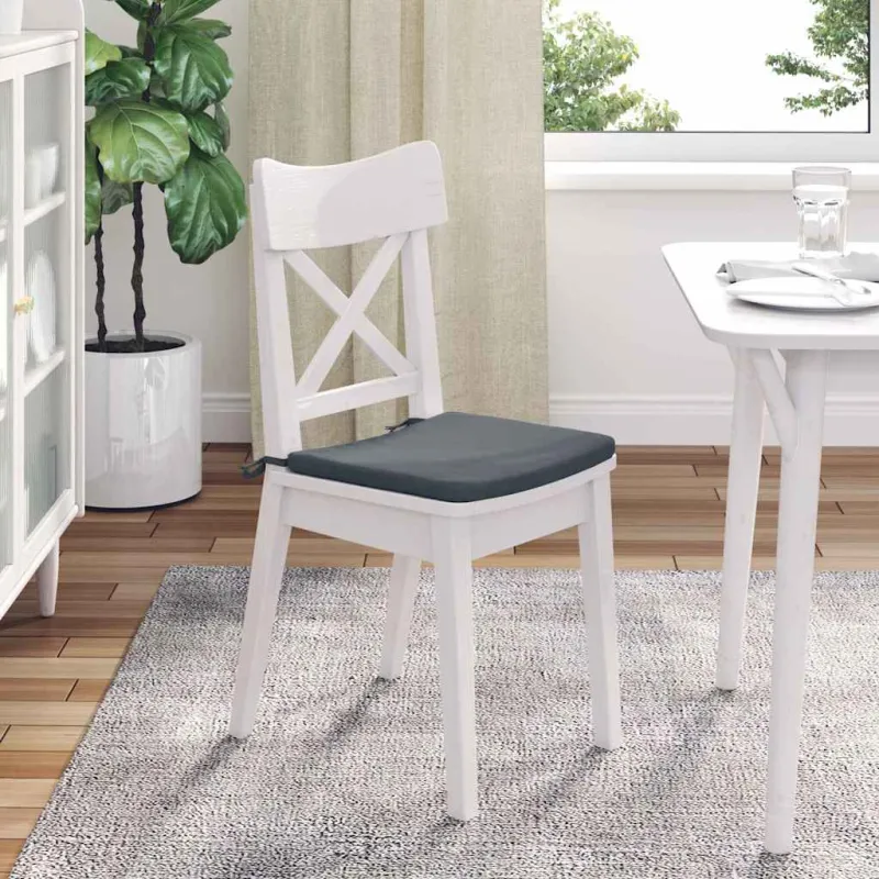 Sėdynių pagalvėlės 4 pcs Tamsiai pilka 40 x 40 x 3 cm Aksomas