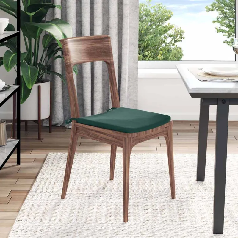 Sėdynių pagalvėlės 4 pcs Tamsiai žalia 40 x 40 x 3 cm Aksomas