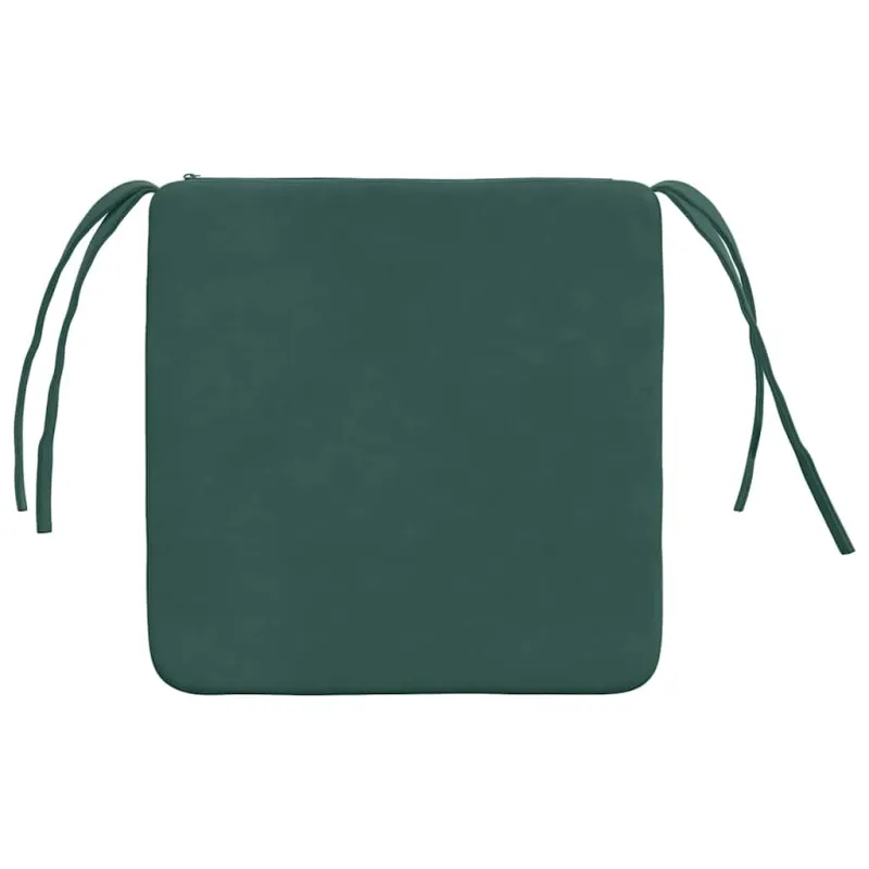 Sėdynių pagalvėlės 4 pcs Tamsiai žalia 40 x 40 x 3 cm Aksomas