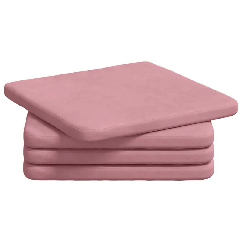 Sėdynių pagalvėlės 4 pcs Rožinė 40 x 40 x 3 cm Aksomas