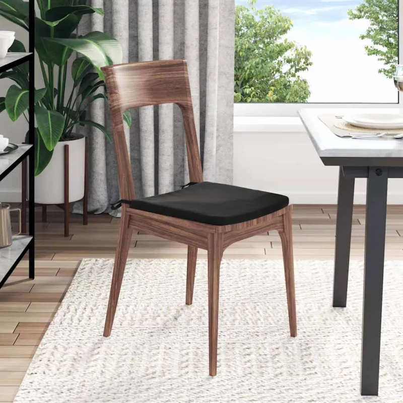 Sėdynių pagalvėlės 4 pcs Juoda 40 x 40 x 3 cm Aksomas