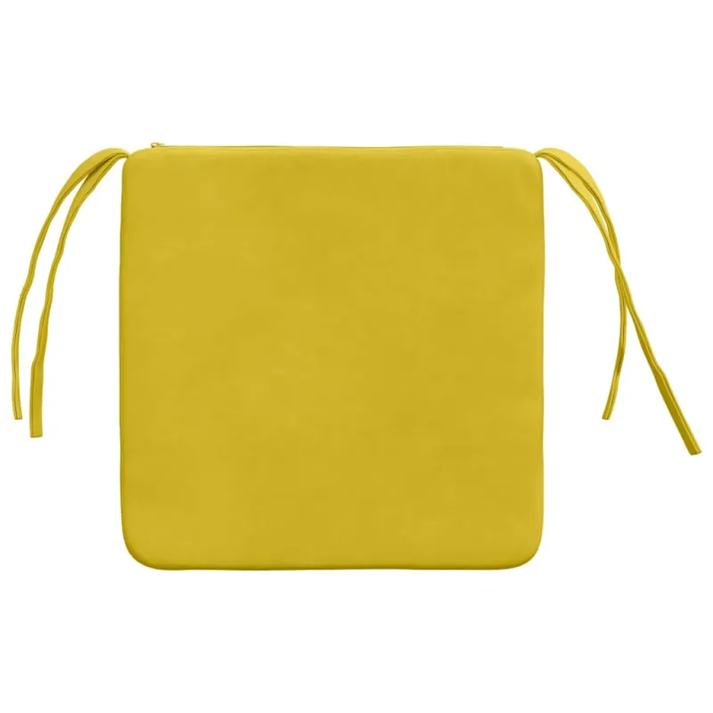 Sėdynių pagalvėlės 4 pcs Geltona 40 x 40 x 3 cm Aksomas