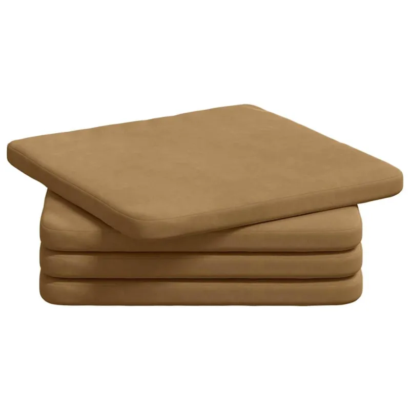 Sėdynių pagalvėlės 4 pcs Ruda 40 x 40 x 3 cm Aksomas