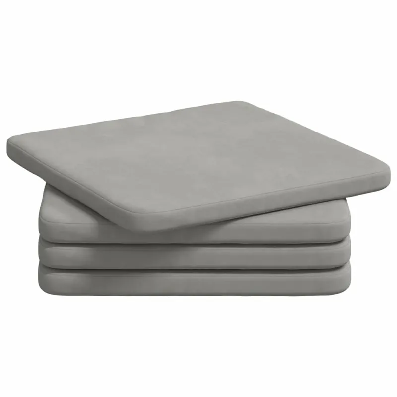 Sėdynių pagalvėlės 4 pcs Šviesiai pilka 40 x 40 x 3 cm