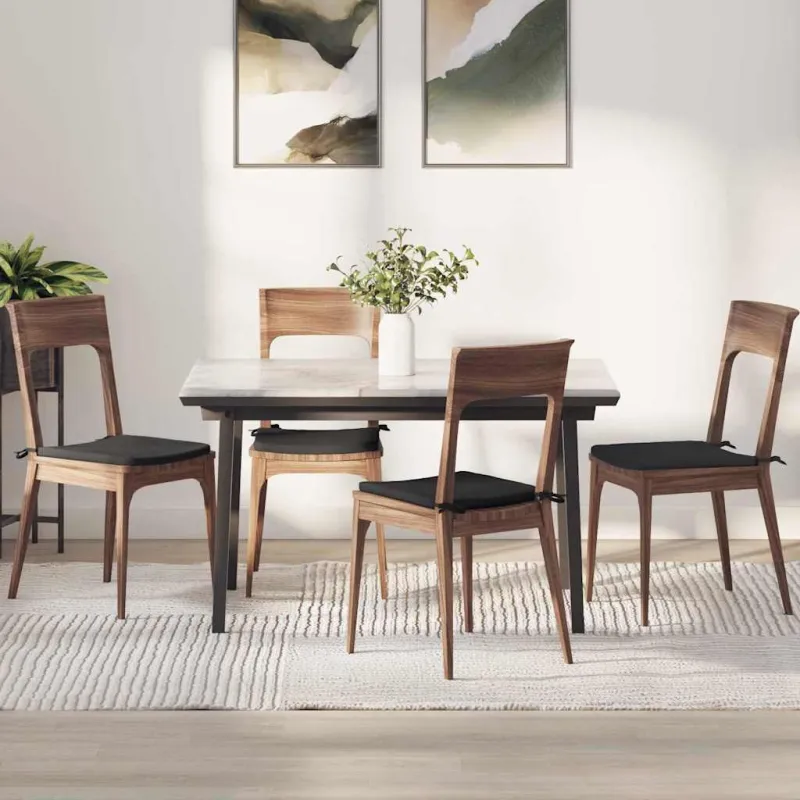 Sėdynių pagalvėlės 4 pcs Juoda 40 x 40 x 3 cm