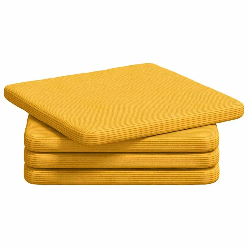 Sėdynių pagalvėlės 4 pcs Šviesi geltona 40 x 40 x 3 cm
