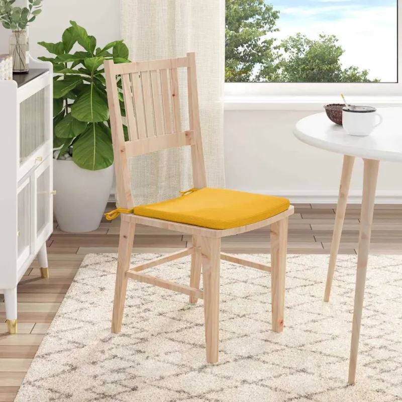 Sėdynių pagalvėlės 4 pcs Šviesi geltona 40 x 40 x 3 cm