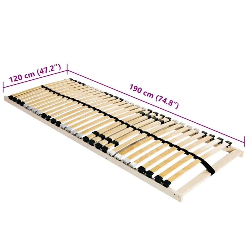 Lamelinis lovos pagrindas Ruda 120 x 190 cm Kietas bukas medis