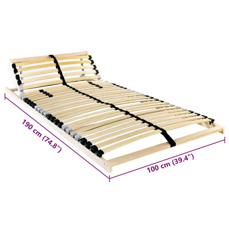 Lamelinis lovos pagrindas Ruda 100 x 190 cm Kietas bukas medis
