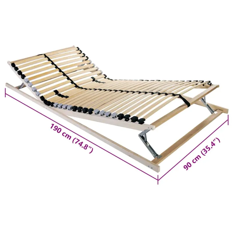 Lamelinis lovos pagrindas Ruda 90 x 190 cm Kietas bukas medis
