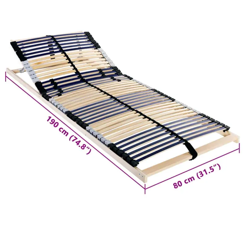 Lamelinis lovos pagrindas Ruda 80 x 190 cm Kietas bukas medis