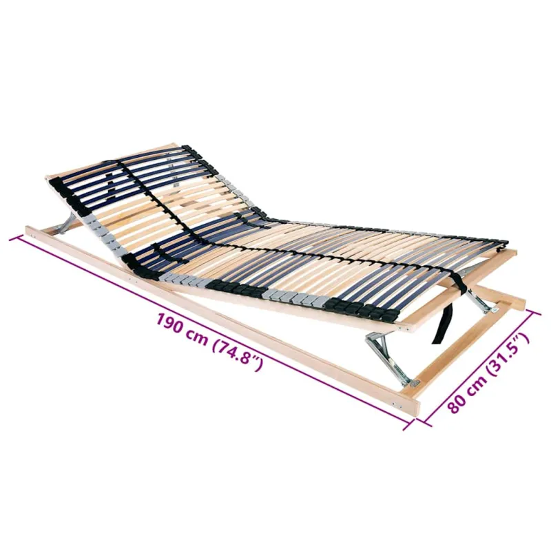 Lamelinis lovos pagrindas Ruda 80 x 190 cm Kietas bukas medis