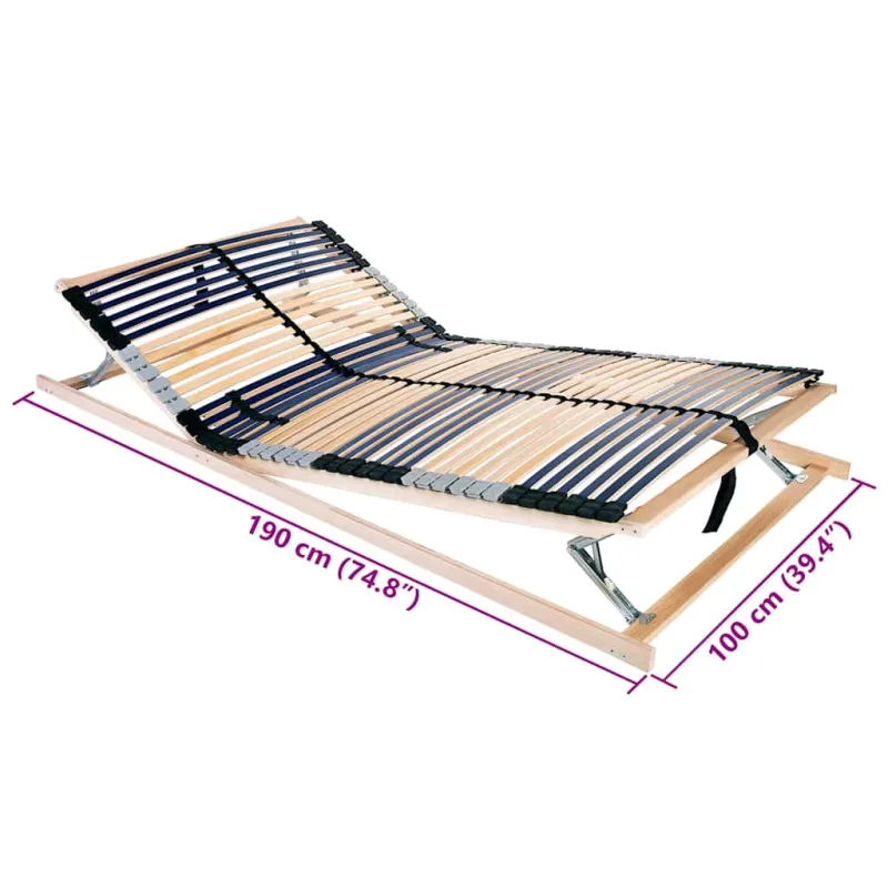 Lamelinis lovos pagrindas Ruda 100 x 190 cm Kietas bukas medis