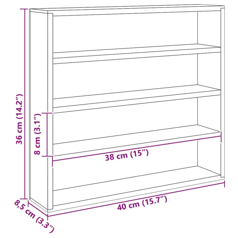 Sieninis vitrina Smėlio 40 x 8,5 x 37 cm Apdirbta mediena
