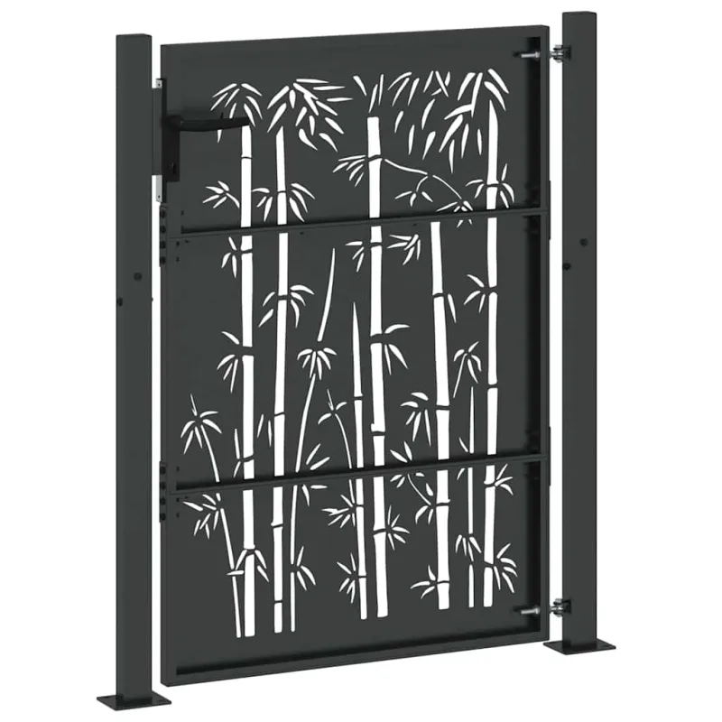 Sodo vartai Juoda 110 x 155 cm Milteliniu būdu dengtas plienas