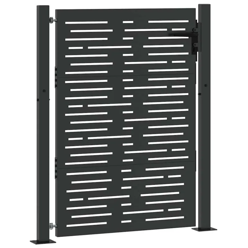 Sodo vartai Juoda 110 x 130 cm Milteliniu būdu dengtas plienas