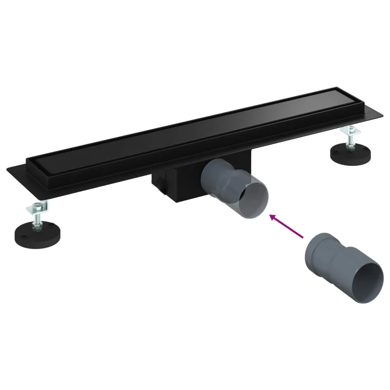 2 viename dušo nutekėjimas Juoda 60 cm Nerūdijantis plienas 304
