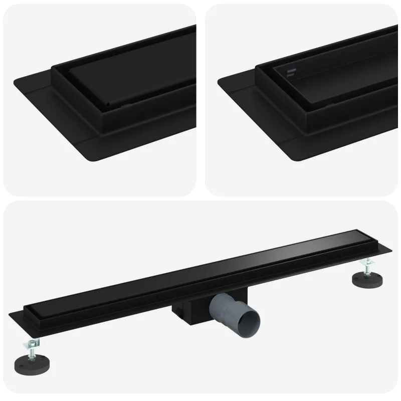 2 viename dušo nutekėjimas Juoda 70 cm Nerūdijantis plienas 304