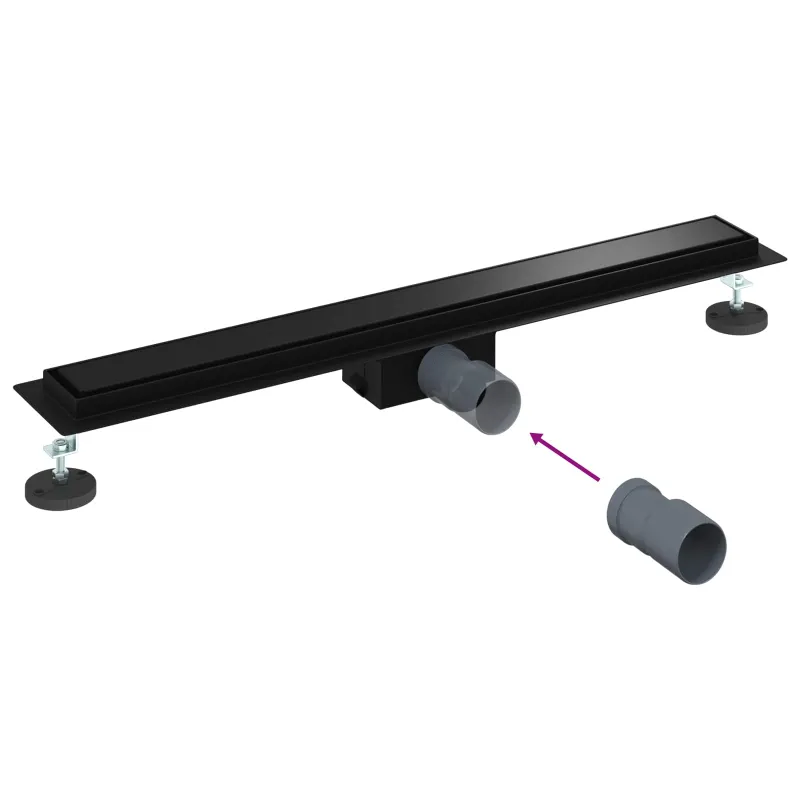 2 viename dušo nutekėjimas Juoda 70 cm Nerūdijantis plienas 304