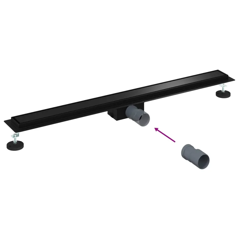 2 viename dušo nutekėjimas Juoda 90 cm Nerūdijantis plienas 304