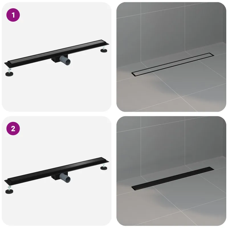 2 viename dušo nutekėjimas Juoda 100 cm