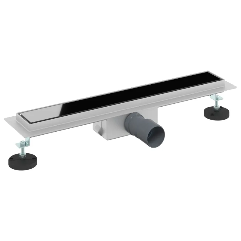 Dušo nutekėjimas su stiklo dangteliu Juoda 60 cm