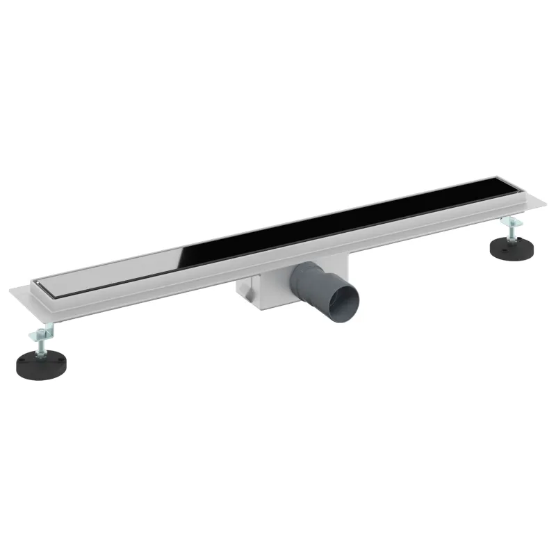 Dušo nutekėjimas su stiklo dangteliu Juoda 80 cm