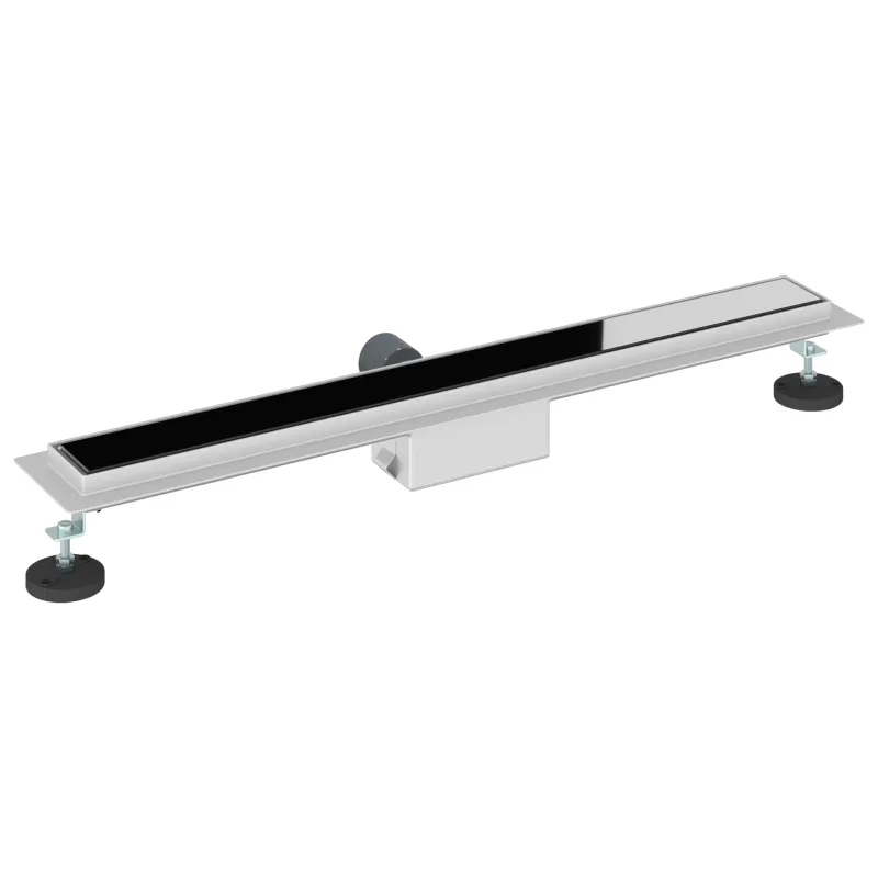 Dušo nutekėjimas su stiklo dangteliu Juoda 80 cm