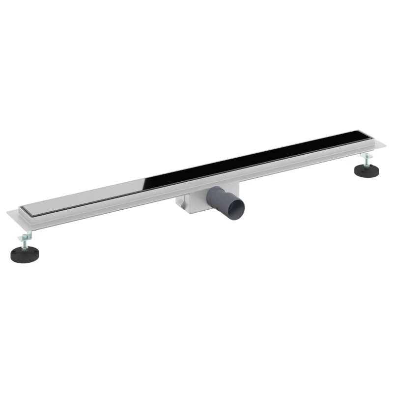 Dušo nutekėjimas su stiklo dangteliu Juoda 90 cm