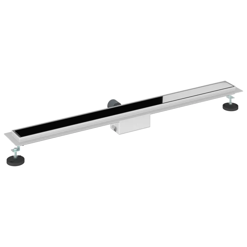 Dušo nutekėjimas su stiklo dangteliu Juoda 100 cm