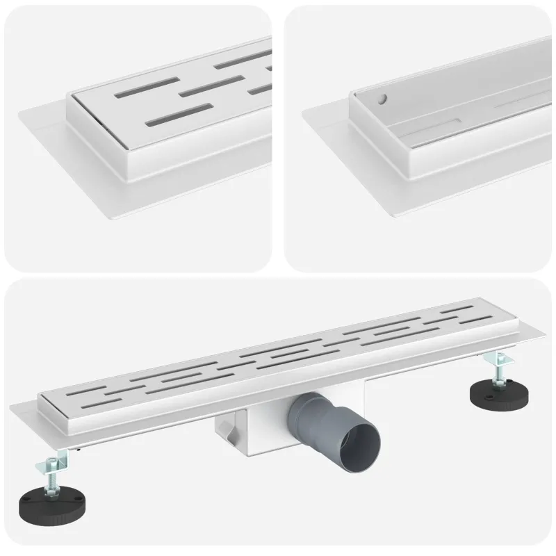 Dušo nutekėjimas su linijiniu dizainu Sidabro 50 cm